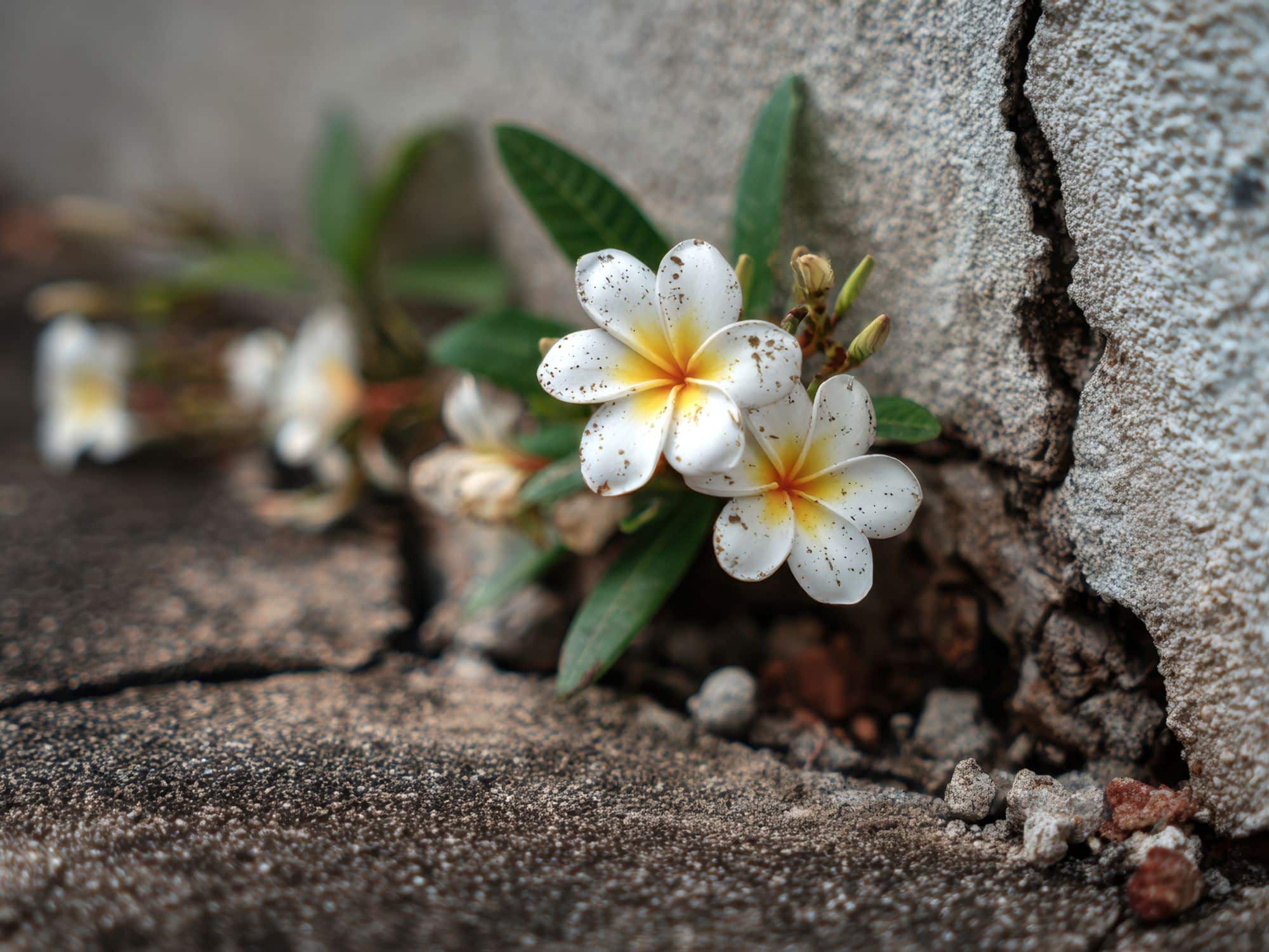 Fleur qui pousse dans le bitume